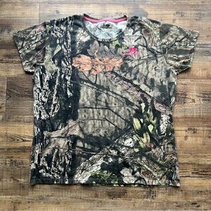 Mossy Oak Women's Short Sleeve Camouflage Camo T-Shirt Hunting Outdoors Sz XL